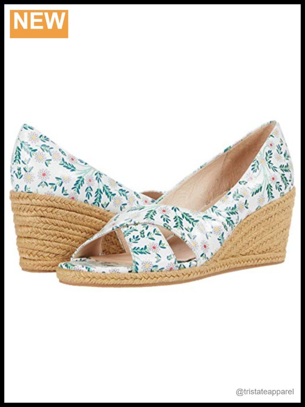Wedge Espadrille Crisscross Leather Pull-On Padded Ankle Strap